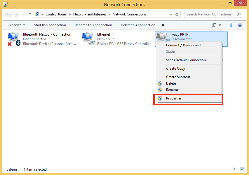 Configure VPN PPTP on Windows 8