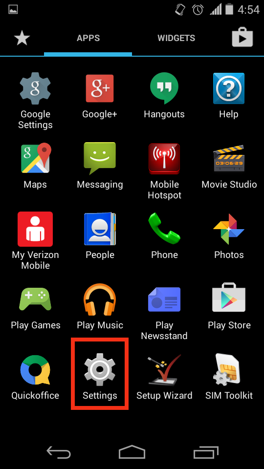 Androd Menu - Configure VPN on Android