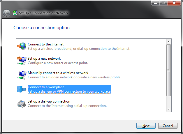 Set Up a Connection or Network