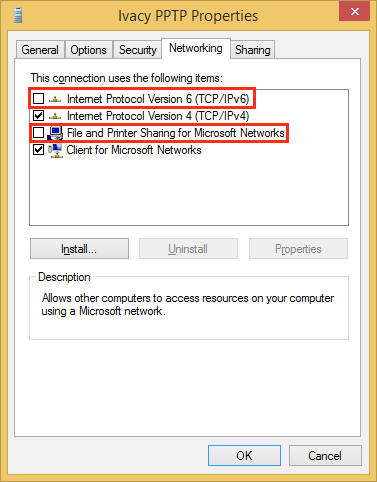 Windows 8 VPN iPv6 Protection