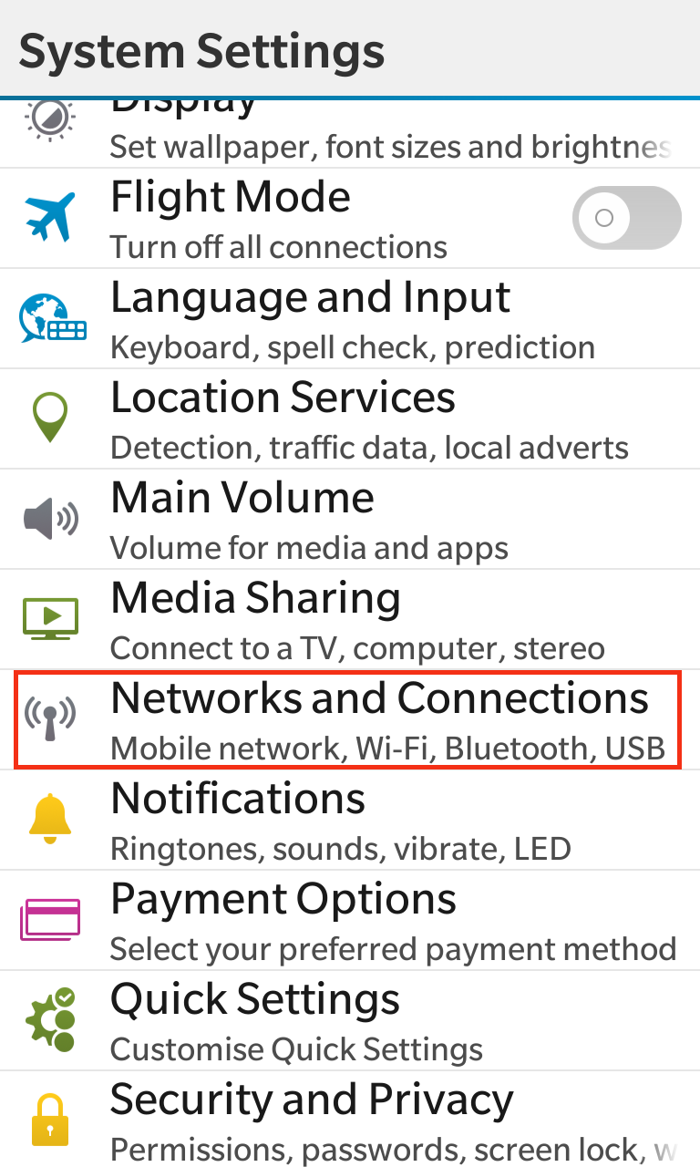 Configuration of VPN on Blackberry