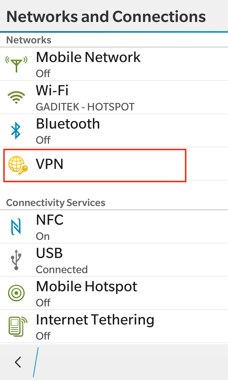 Настройка vpn blackberry playbook