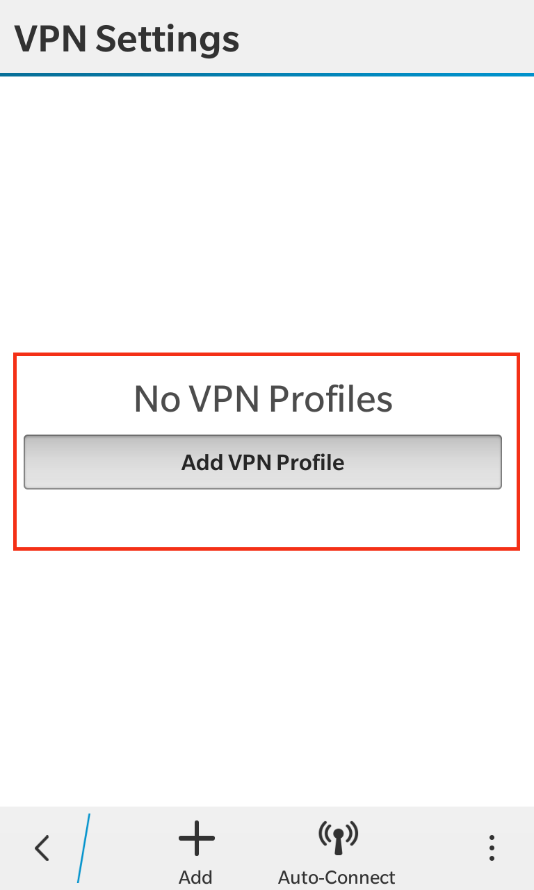 Create VPN profile in Blackberry