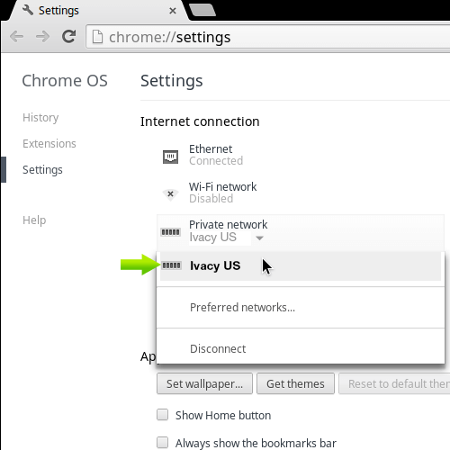 Connect VPN on Chromebook